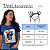Camiseta Tshirt Verão Gola Redonda Brilhosa Estampada Casual Tênis Azul - Imagem 3