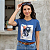 Camiseta Tshirt Verão Gola Redonda Brilhosa Estampada Casual Tênis Azul - Imagem 5