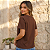 Camiseta Tshirt Verão Gola Redonda Brilhosa Estampada Casual Marrom Bolsa - Imagem 7