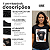 Camiseta Tshirt Verão Gola Redonda Brilhosa Estampada Casual Preto Gatinho - Imagem 2