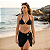 Conjunto Biquíni Trikini Kit 3 Peças Saia Moda Praia Piscina Preto - Imagem 1
