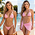 Conjunto Biquíni Trikini Kit 3 Peças Saia Moda Praia Piscina Rosa Claro - Imagem 2