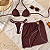 Conjunto Biquíni Trikini Kit 3 Peças Saia Moda Praia Piscina Marrom - Imagem 7