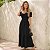 Vestido Longo Casual Soltinho Alcinha Babado Verão Festa Preto - Imagem 7