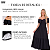 Vestido Longo Casual Soltinho Alcinha Babado Verão Festa Preto - Imagem 3
