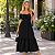 Vestido Longo Casual Soltinho Alcinha Babado Verão Festa Preto - Imagem 1