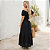 Vestido Longo Casual Soltinho Alcinha Babado Verão Festa Preto - Imagem 8
