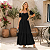Vestido Longo Casual Soltinho Alcinha Babado Verão Festa Preto - Imagem 6