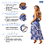 Conjunto Feminino Cropped + Saia Envelope Midi Estampado Azul - Imagem 3