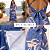 Conjunto Feminino Cropped + Saia Envelope Midi Estampado Azul - Imagem 5