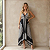 Vestido Indiano Boho Frente Única Estilo Lenço Chic Preto - Imagem 1