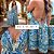 Vestido Longo Indiano Com Recortes E Alças Cruzadas Ajuste Azul Claro - Imagem 5