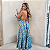 Vestido Longo Indiano Com Recortes E Alças Cruzadas Ajuste Azul Claro - Imagem 8
