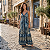 Vestido Longo Indiano Com Recortes E Alças Cruzadas Ajuste Azul Escuro - Imagem 1