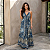 Vestido Longo Indiano Com Recortes E Alças Cruzadas Ajuste Azul Escuro - Imagem 7