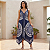 Vestido Indiano Boho Frente Única Estilo Lenço Chic Azul - Imagem 1