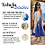 Vestido Trapézio Moda Indiano Viscose Soltinho Confortável Azul com branco - Imagem 2
