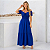 Vestido Longo Casual Soltinho Alcinha Babado Verão Festa Azul - Imagem 1