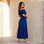 Vestido Longo Casual Soltinho Alcinha Babado Verão Festa Azul - Imagem 8