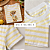 T-Shirt Moda Feminina Listrada 100% Algodão Ursa Fashionista Amarelo - Imagem 4