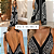 Vestido Indiano Boho Frente Única Estilo Lenço Chic Preto Estampado - Imagem 5