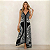 Vestido Indiano Boho Frente Única Estilo Lenço Chic Preto Estampado - Imagem 6