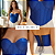 Cropped Corset Feminino Bico Acetinado Luxo Amarração Top Azul - Imagem 4
