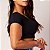 Top Cropped Fitness Soft Preto Liso em poliamida - Imagem 2