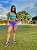 Shorts Fitness Ploc! lilás cós duplo verde água em poliamida - Imagem 4