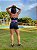 Shorts  Fitness Ploc! preto cós duplo lilás em poliamida - Imagem 4