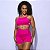 Short Cross Fitness rosa pink cós alto em poliamida - Imagem 3