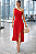 VESTIDO MIDI NULA MANGA COM FIVELA DOURADA - VERMELHO - Imagem 1