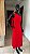 VESTIDO MIDI NULA MANGA COM FIVELA DOURADA - VERMELHO - Imagem 5