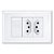 Interruptor Simples 16a/250w Com Tomada Dupla 2p+t 20a/250w Evidence 3534 Branco Fame - Imagem 2