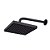 Chuveiro Articulado Quadrado 8" Abs Luxo Preto Fosco Civitt - Imagem 1