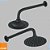 Chuveiro Articulado Redondo 6" Luxo Preto Fosco Civitt - Imagem 2