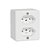 Conjunto Tomada Dupla 2p+t De Sobrepor 10a 250v Box 63120 Branco Ilumi - Imagem 1