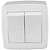 Conjunto Interruptor Duplo Simples De Sobrepor 10a 250v Slim Box 8418 Branco Ilumi - Imagem 1