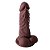 PRÓTESE REALÍSTICA 14 x 3,7 COM VENTOSA E ESCROTO CHOCOLATE - Imagem 1