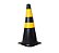 CONE RÍGIDO 75CM ZEBRADO PRETO E AMARELO - Imagem 1