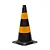 CONE RIGIDO 50CM ZEBRADO REFLETIVO - PRETO E AMARELO - KTELI - Imagem 1