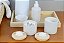 Kit Higiene Bebê Pote Porcelanas Bandeja Pinus Térmica Nuvem - Imagem 4