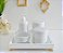 Kit Higiene Bebê Porcelana Unissex Dourado Branco Bancada - Imagem 2
