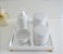 Kit Higiene Bebê Porcelana Unissex Dourado Branco Bancada - Imagem 4