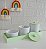 Kit Higiene Bebê Porcelana Bandeja Verde Bancada Unisse K153 - Imagem 2