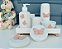 Kit Higiene Porcelana K045 Completo Borboletas Rose Baby Moderno Bebê Bandeja Mini Térmica 250 ml - Imagem 1