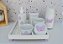 Kit Higiene Porcelana Bebê Maternidade Jardim Borboleta Lilas + Garrafa Térmica 250ml - Imagem 3