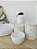 Kit Higiene Bebê Maternidade Granilite Moderno Branco Madeira Unissex Redondo - Imagem 2