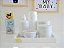 Kit Higiene Maternidade Porcelana Bebê Bancada Térmica Nuvem - Imagem 6