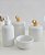 Kit Higiene Porcelana Bebê Maternidade Decoração Bancada Infantil - Dourado - Imagem 2